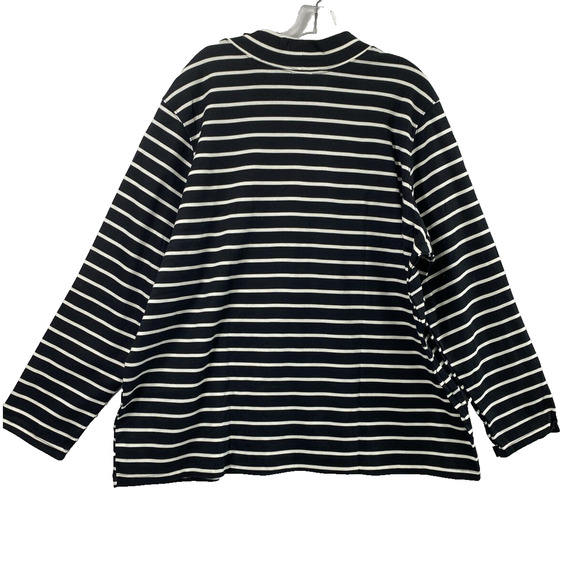Blair Top Womens 3XL Black‎ White Stripe Long Sleeve Knit Tunic Mock Blouse - Picture 3 of 11